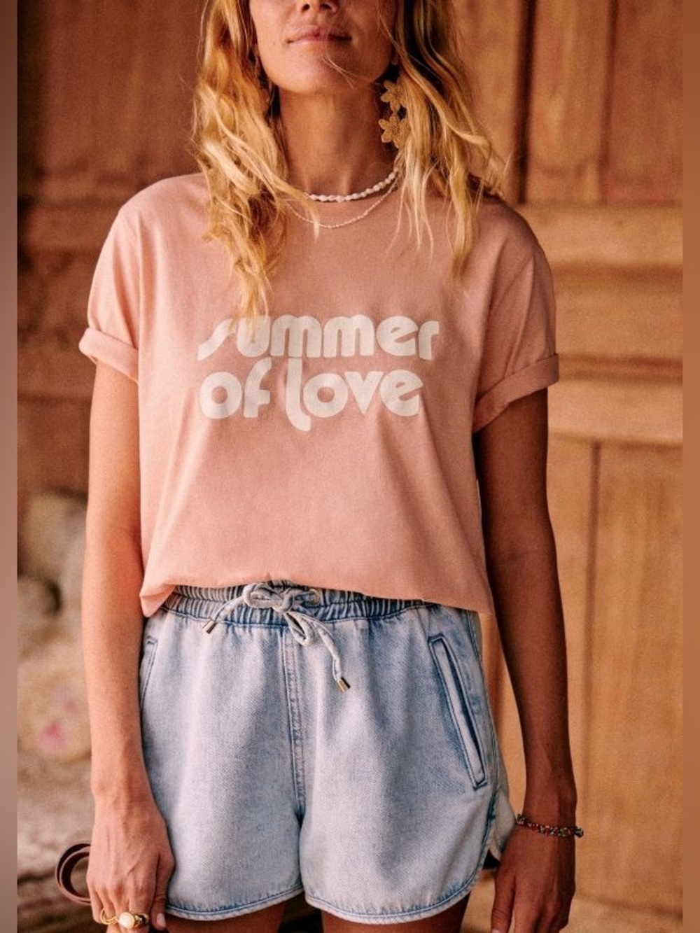 Sézane Summer of Love T-Shirt Organic cotton, XS